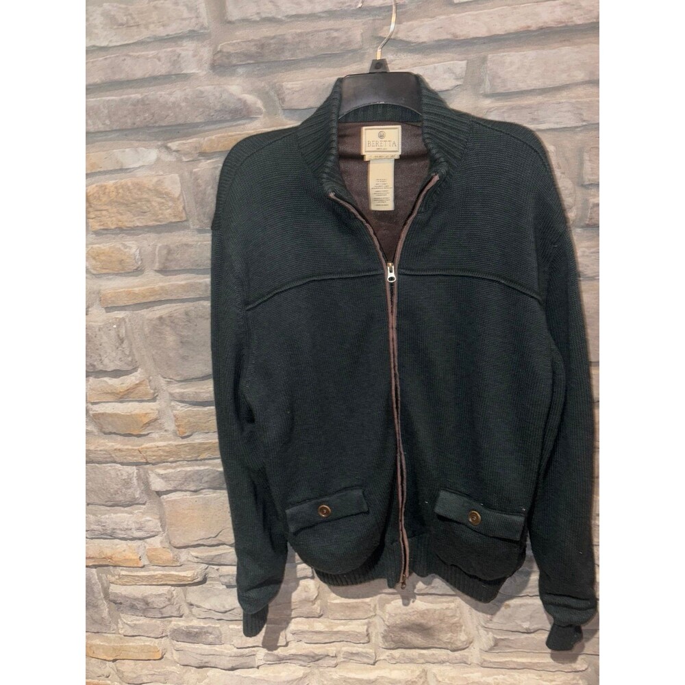 XL Vintage Beretta Techno Windshield full-zip sweater 50% wool 50% acrylic